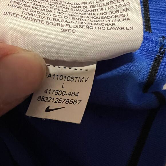 Nike Golf Polo Shirt Mens Large Blue Striped  Performance Dri Fit - Picture 8 of 8